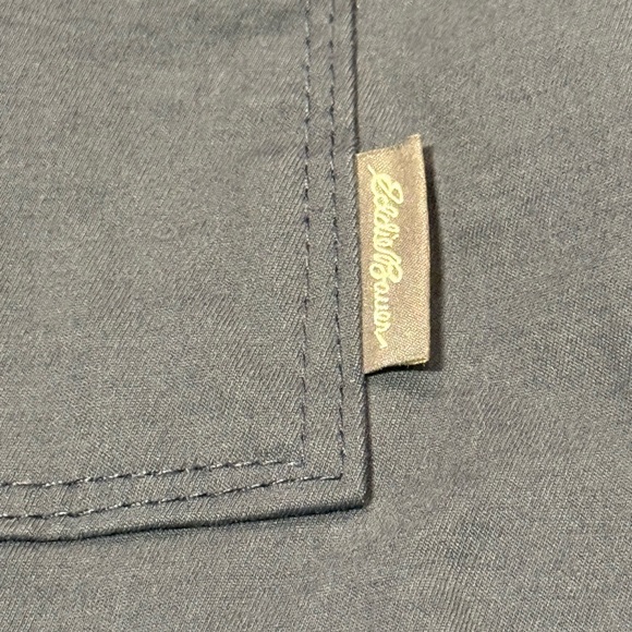 Eddie Bauer Navy Shacket Style with buffalo plaid lining - Picture 3 of 13